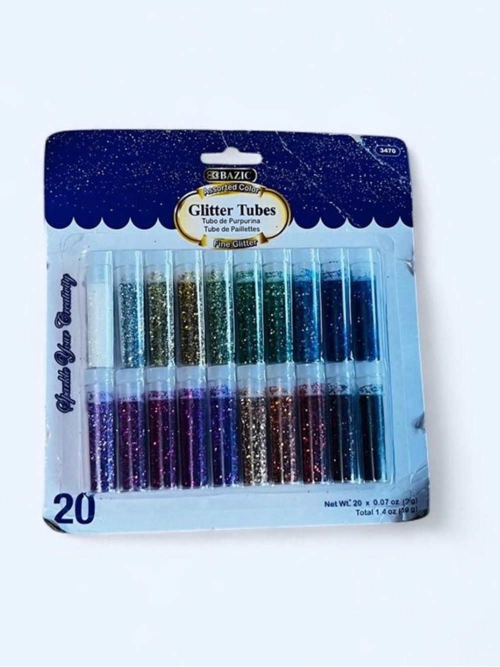Assorted Color Glitter Tubes - 20 Pack (Multicolor)